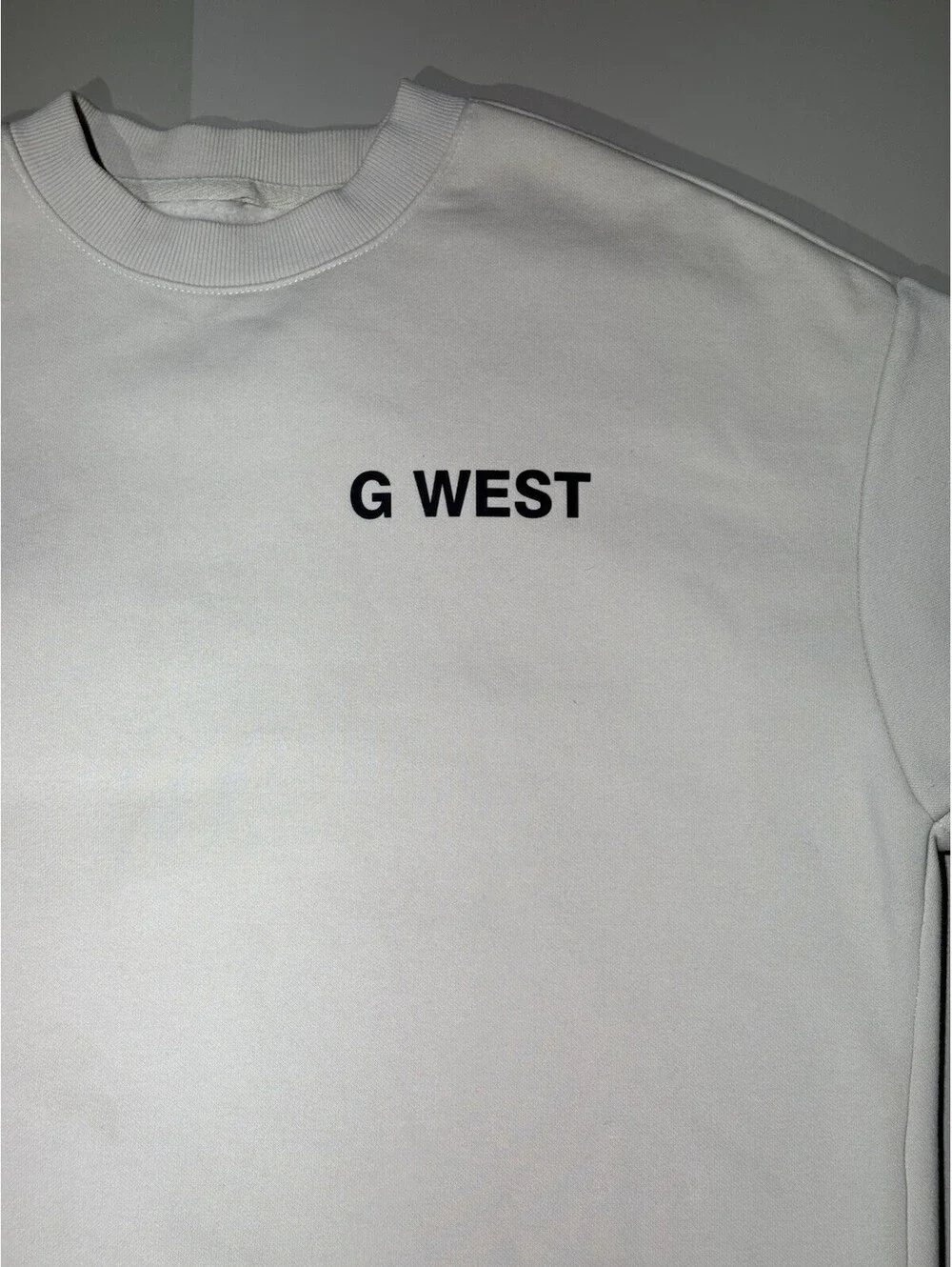 G West NYC Donut Heavy Premium Crewneck Sweatshirt Cream Off-White Men’s XS